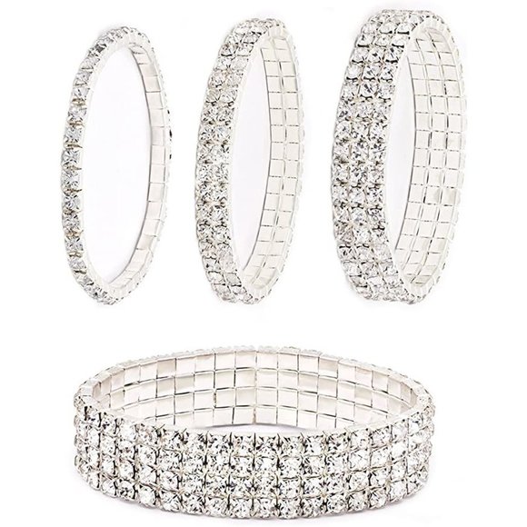 NEW Sparkling Bling Swarovski Crystal Stretch Bracelets - Picture 2 of 6